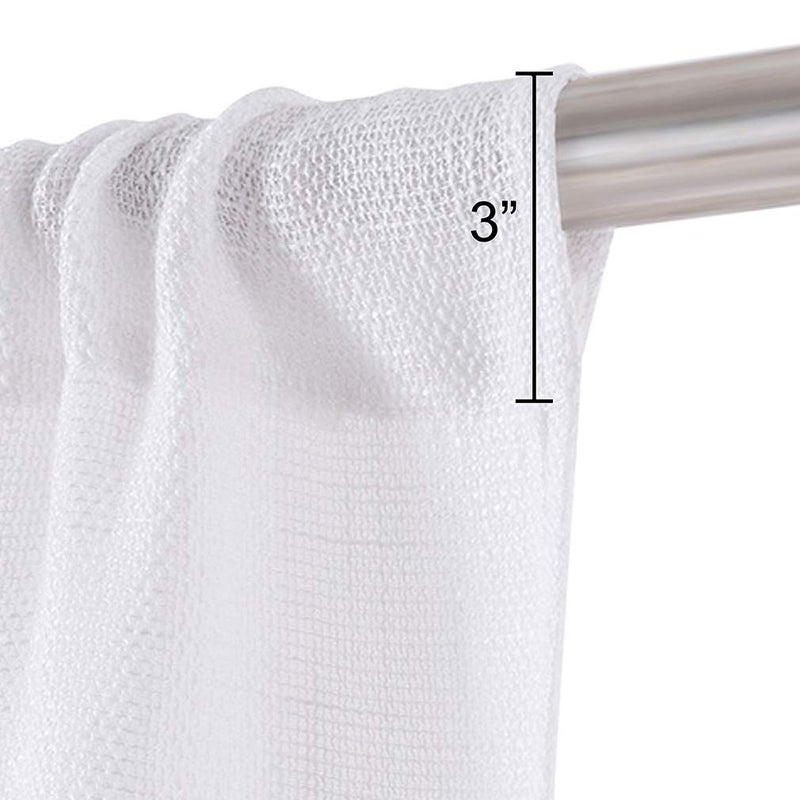 Valea Home Burlap Tier Curtains for Kitchen, Rustic Rod Pocket, Short Window, 24 inch Linen Cafe Curtains, White, Set of 2 - Image 2